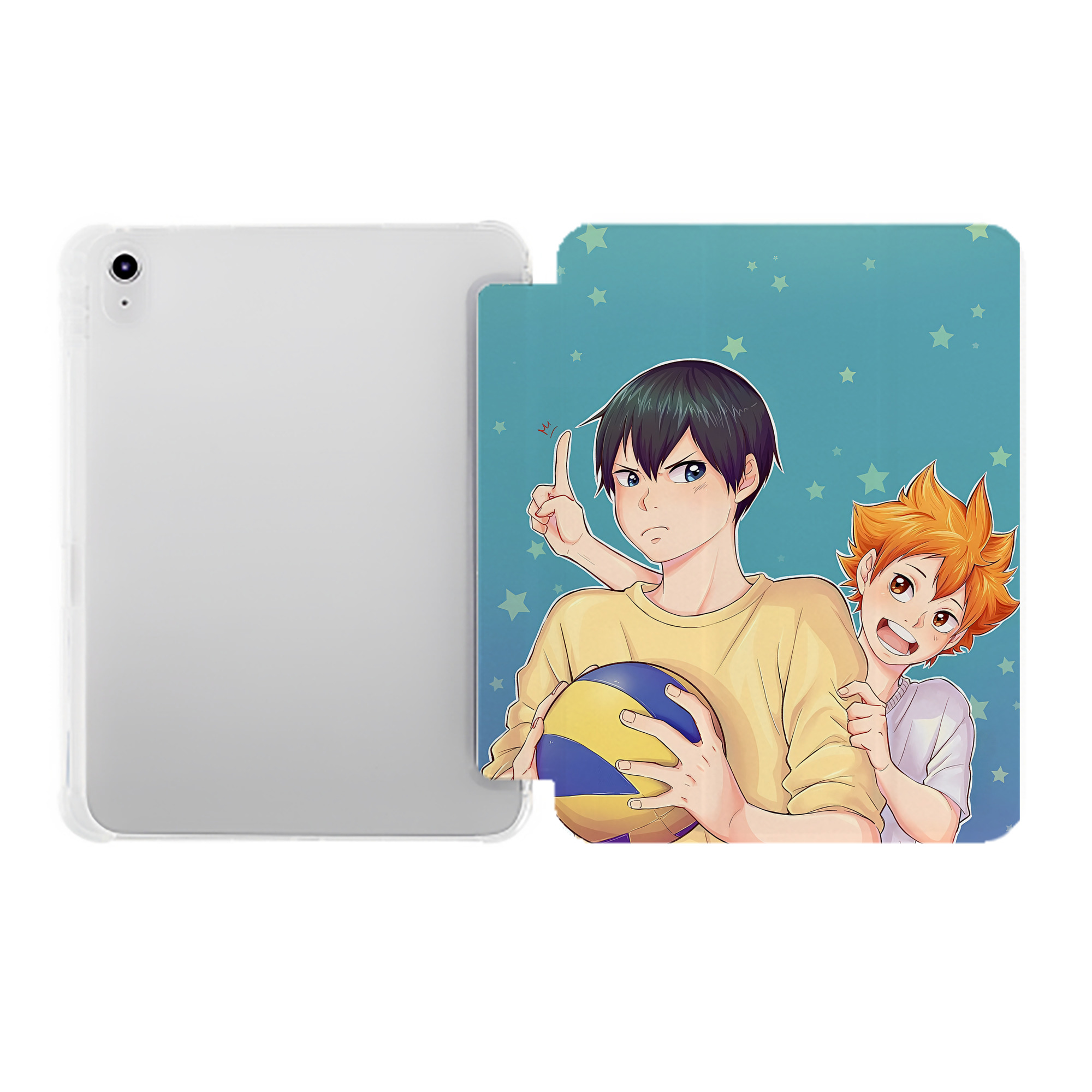 （画像用） ハイキュー!! Haikyu!! IPad ケース ペン収納付き 三つ折りスタンド PUレザー×シリコン 対応機種9.5/10.5/10.9インチ